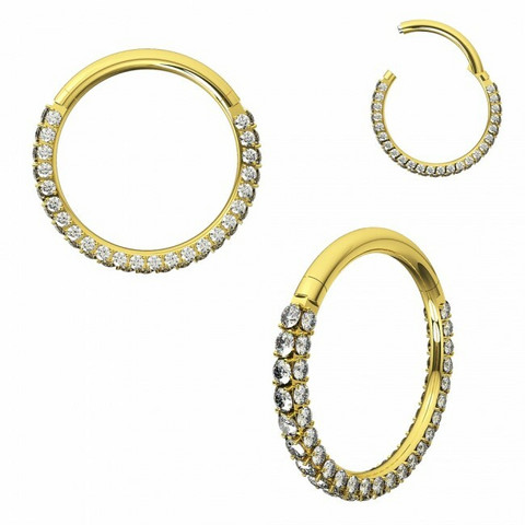 Lävistysrengas, Double Side Deluxe Gold CZ -kivellinen clicker