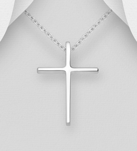 PREMIUM COLLECTION|Usko -moderni hopeinen ristiriipus