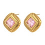 FRENCH RIVIERA|Norah Earrings -vaaleanpunaiset kirurginteräsnapit