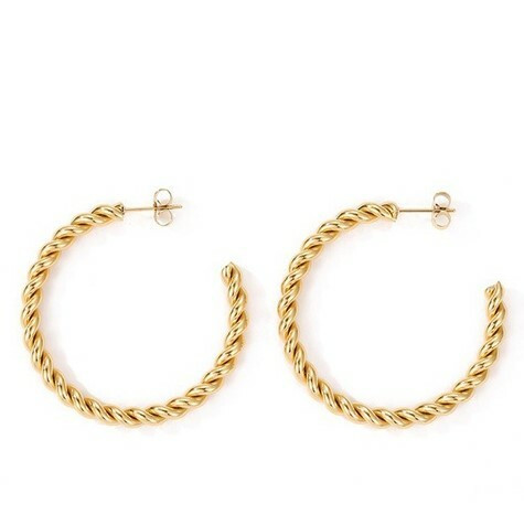 FRENCH RIVIERA|Large Josie Hoops -teräksiset kierrerenkaat (kulta)
