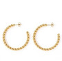 FRENCH RIVIERA|Large Josie Hoops -teräksiset kierrerenkaat (kulta)