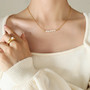 FRENCH RIVIERA|Petit Perle Necklace -helmikaulakoru kirurginterästä