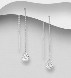 PREMIUM COLLECTION|Isla -ketjukorvakorut kirkkaalla kivellä