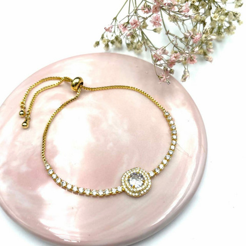 Rannekoru, FRENCH RIVIERA|Glamour Bracelet -strassirannekoru (kulta)