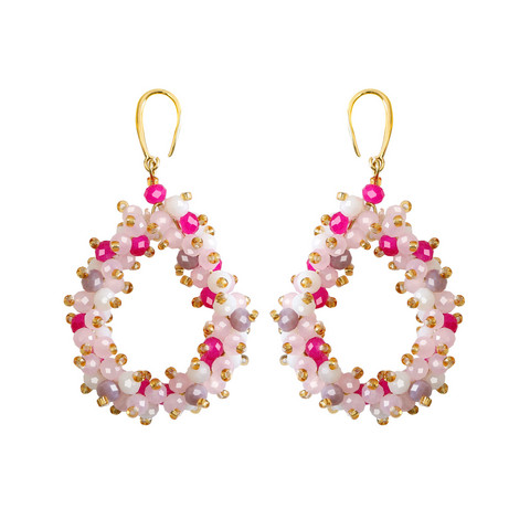 FRENCH RIVIERA|Lauren Earrings -vaaleanpunaiset pisarakorvakorut