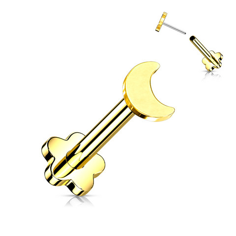 Titaani rustokoru/traguskoru, Push In 2 in 1 -labret (kulta)