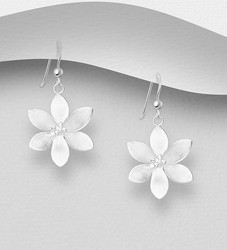 PREMIUM COLLECTION|Vuokko -hopeiset roikkuvat kukkakorvakorut