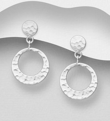PREMIUM COLLECTION|Rakel -hopeiset modernit roikkuvat nappikorvakorut