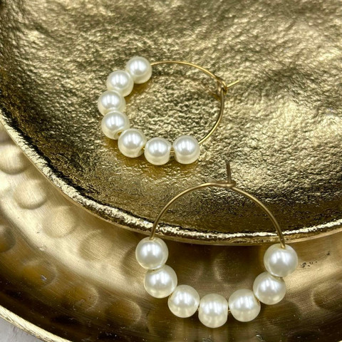 Korvakorut, FRENCH RIVIERA|Jolie -helmirenkaat (ivory, medium)