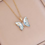 FRENCH RIVIERA|Summer Butterfly -vaaleansininen perhoskaulakoru