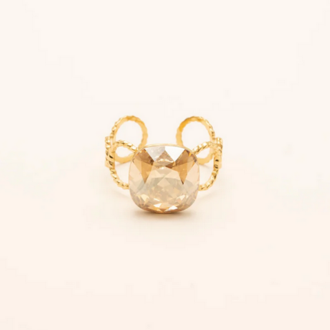 Sormus, BOHM PARIS|Bague Dasia -beige kristallisormus