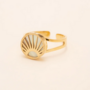 Sormus, BOHM PARIS|Bague Sunset -helmiäissimpukka luonnonkivisormus