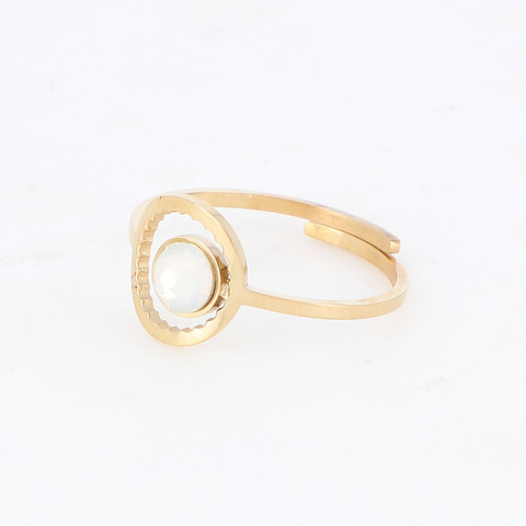 Sormus, BOHM PARIS|Bague Sohan -opaalinhohtoinen valkoinen/kulta