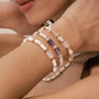 BOHM PARIS|Bracelet Aaliyah -ruusukvartsi rannekoru simpukkahelmin