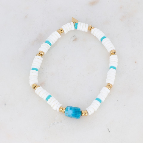 BOHM PARIS|Bracelet Aaliyah -apatiitti rannekoru simpukkahelmin