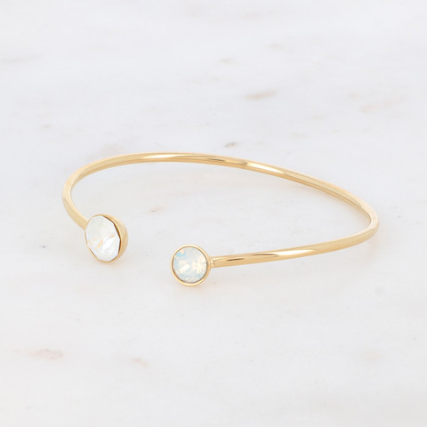 BOHM PARIS|Bracelet Betty -kristallirannekoru (kulta, opaalivalkoinen)