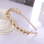 SUGAR SUGAR, Afrodite Hairband -beige lehtikoristeinen hiuspanta