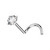 Nenänappi 0,8mm, Titanium 2,5mm CZ Stud -titaaninen nenäkoru