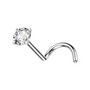 Nenänappi 0,8mm, Titanium 2,5mm CZ Stud -titaaninen nenäkoru