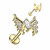 Rustokoru/traguskoru, Crystal Butterfly in Gold -titaaninen labret