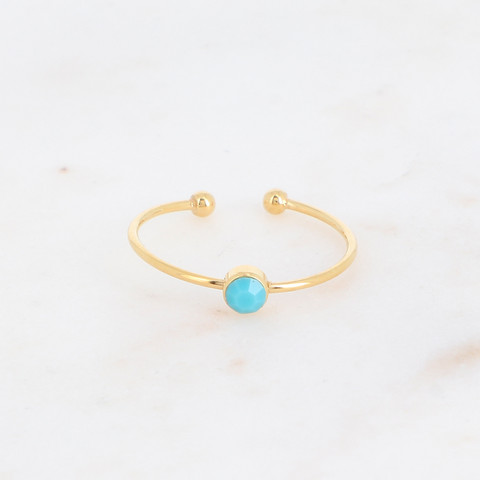 BOHM PARIS|Bague Maisie -kirurginterässormus turkoosilla kivellä