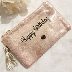 Happy Birthday -pussukka (vaaleanpunainen)