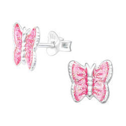Lasten hopeanapit, Shiny Butterfly -pinkit perhoskorvakorut