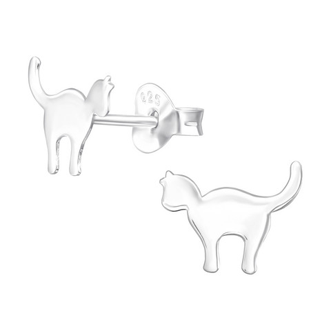 Hopeanapit, Standing Cat -kivettömät kissa korvakorut