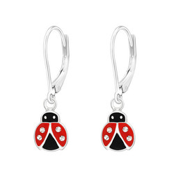 Hopeiset korvakorut, Ladybug -leppäkerttu korvakorut