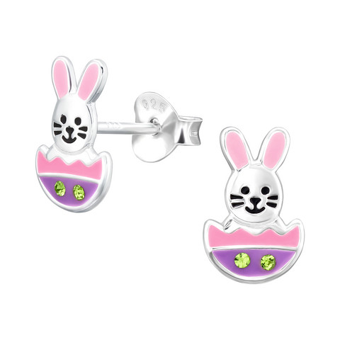 Lasten hopeanapit, Easter Bunnies -pupukorvakorut
