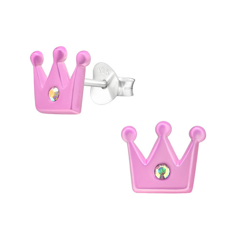 Lasten hopeanapit, Purple Crown -liilat prinsessakruunu korvakorut
