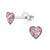 Lasten hopeanapit, Mini Glitter Heart -liilat glitter sydänkorvakorut