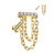 Rustokoru/traguskoru, Chain Dangle in Gold -titaaninen labret