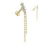 Rustokoru/traguskoru, CZ Chain Dangle in Gold -titaaninen labret