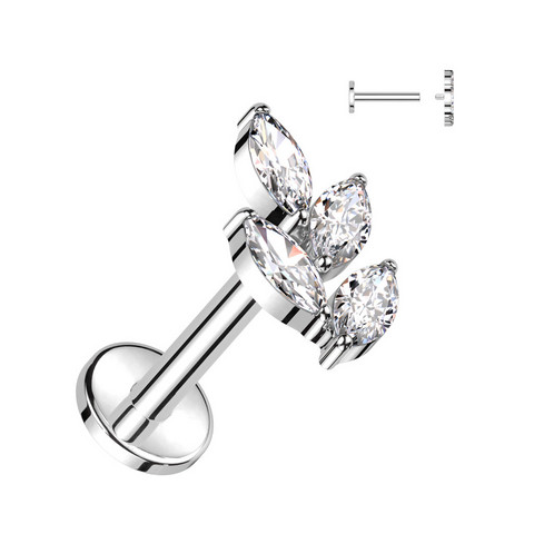 Rustokoru/traguskoru, Marquise Leaf Top -titaaninen labret