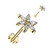 Titaaninen labret 1mm, Push in Flower Labret in Gold