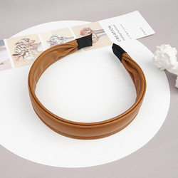 SUGAR SUGAR®, Wide Norah Hairband -ruskea keinonahka comfy-hiuspanta