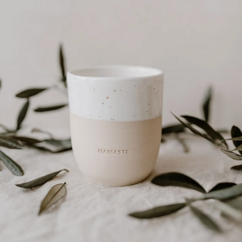 Muki, Namaste Mug -käsintehty korvaton tekstimuki