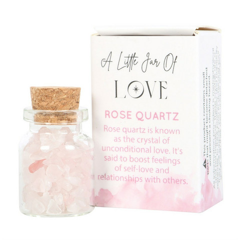 Jar of Love, Rose Quartz -ruusukvartsi onnenkivipullo 