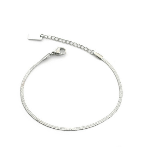 HABAHA Paris|Ada Bracelet -litteä kirurginteräsrannekoru (hopea)