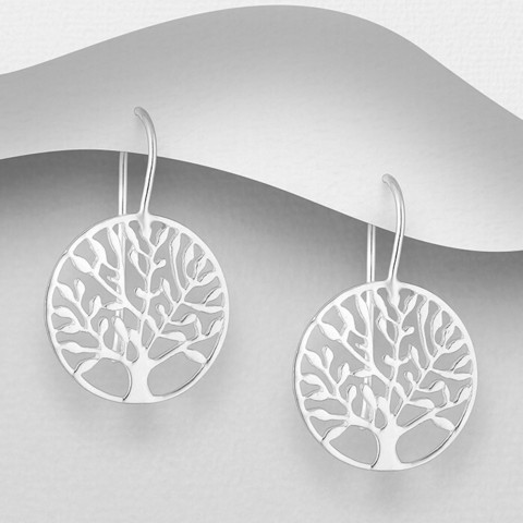 PREMIUM COLLECTION|Tree of Life -hopeiset elämänpuu korvakorut