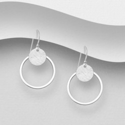 PREMIUM COLLECTION|Meja  -hopeiset korvakorut harjatulla mattapinnalla