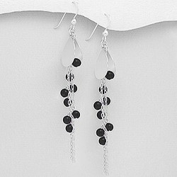 PREMIUM COLLECTION|Tove -hopeiset onyx korvakorut