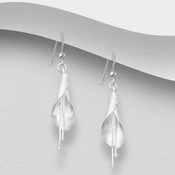 PREMIUM COLLECTION|Kalla -hopeiset mattapintaiset kukkakorvakorut