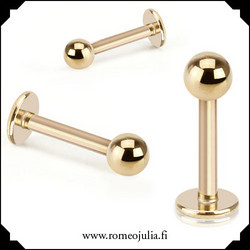 Huulikoru, Labret kirurginteräs 1,6mm, ruusukulta