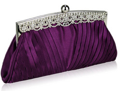 Iltalaukku, Purple Eveningbag with Crystals