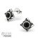 Hopeiset korvanapit, Square Antique Silver with Black Onyx (onyx luonnonkivi)