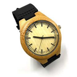 Rannekello, Light Brown and Black (puinen kello, vaalea)