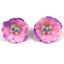 Korvanapit, 50's Flower (light pink with butterfly)