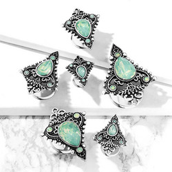 Plugi 12mm, Jade Green Tear Drop